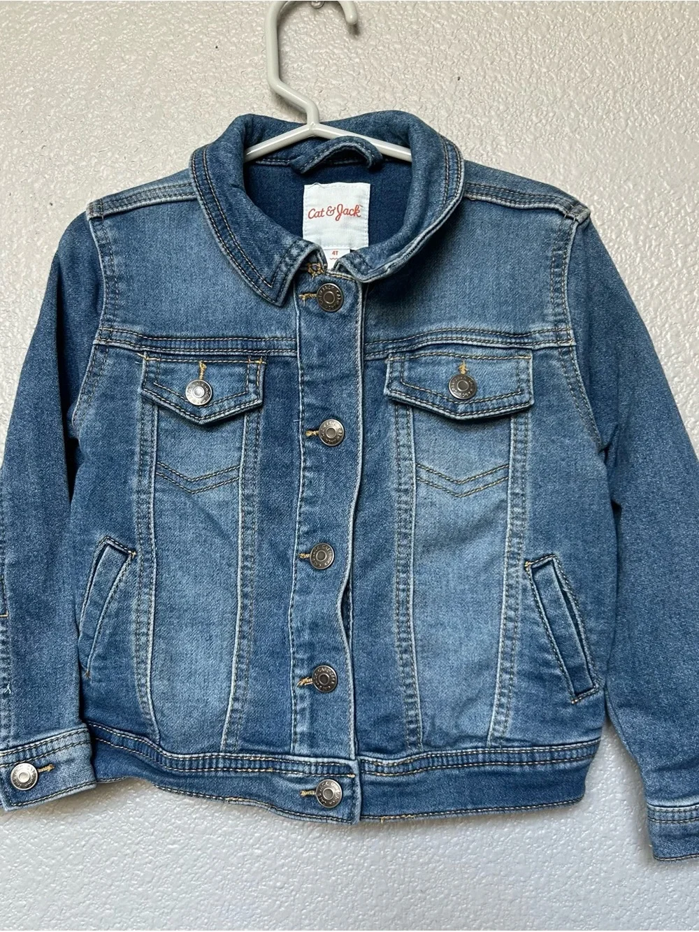 Cat & Jack Girls Denim Button-Up Jacket in Blue